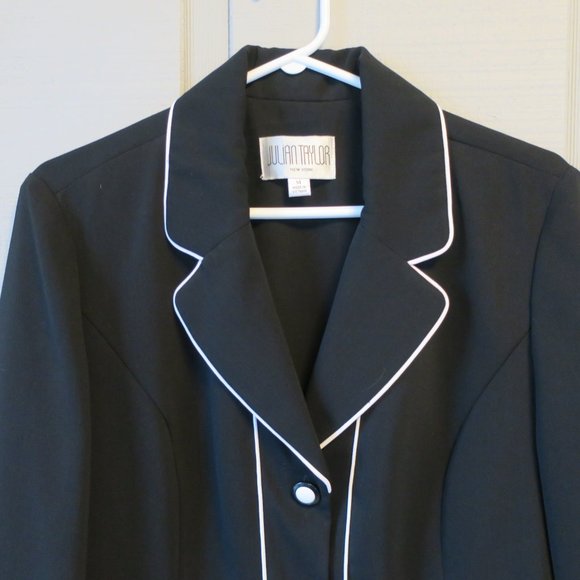 Julian Taylor NY Black/White Blazer Size 14 - Picture 2 of 4